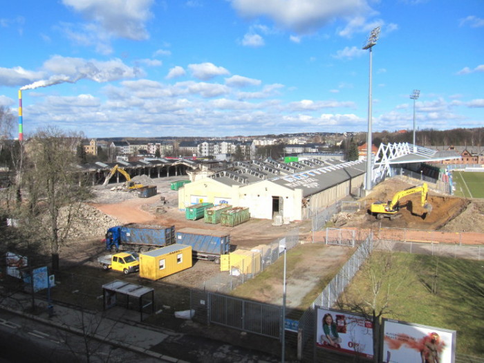 Blick auf die Baustelle am 14. Februar